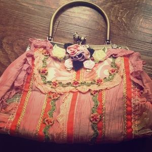 Pink Victorian Vintage Wristlet Purse